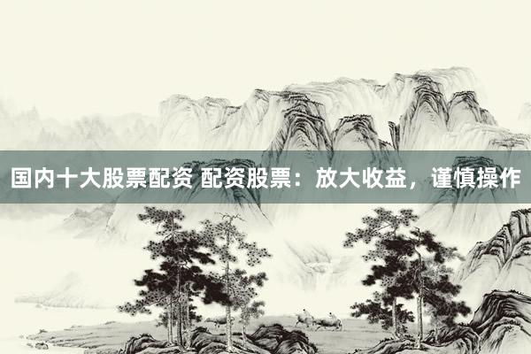 国内十大股票配资 配资股票：放大收益，谨慎操作